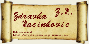 Zdravka Mačinković vizit kartica